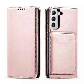 Pouzdro na magnetické karty pro Samsung Galaxy S22 (S22 Plus) Pouch Peněženka růžový