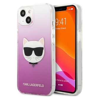 Karl Lagerfeld Choupette Head - pouzdro pro iPhone 13 Mini (růžové)