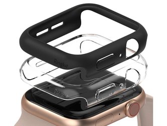 Násada x2 Ringke Slim do Apple Watch 4/5/6/SE 40 mm černá čirá