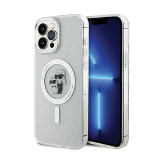 Karl Lagerfeld Karl & Choupette Glitter MagSafe - pouzdro pro iPhone 13 Pro Max (průhledné)