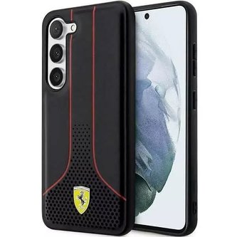 Pouzdro Ferrari pro Samsung Galaxy S23 Plus HardCase Perforated 296-P černé