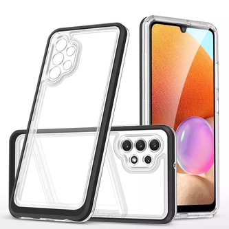 Čiré pouzdro 3v1 pro Samsung Galaxy A72 4G Frame Gel Cover Black