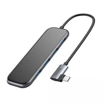 Baseus HUB adaptér USB typu C na 4x USB 3.0 / USB typu C PD pro MacBook / PC šedý (CAHUB-EZ0G)