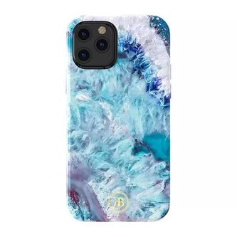 Elegantní pouzdro Kingxbar Agate Series potištěný kryt achátový iPhone 12 mini modrý