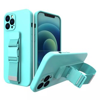 Pouzdro na lano gelové pouzdro s řetízkem na šňůrku taška na šňůrku na krk iPhone 12 Pro Max světle modrá