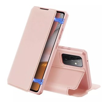 DUX DUCIS Skin X pouzdro s flip krytem pro Samsung Galaxy A72 4G růžová