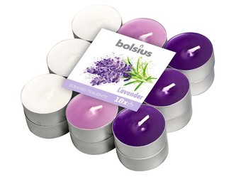 Bolsius Čajové 18ks Lavender tříbarevné, vonné svíčky