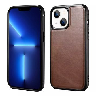 Pouzdro iCarer Leather Oil Wax potažené pravou kůží pro iPhone 13 mini hnědé (ALI1211-BN)