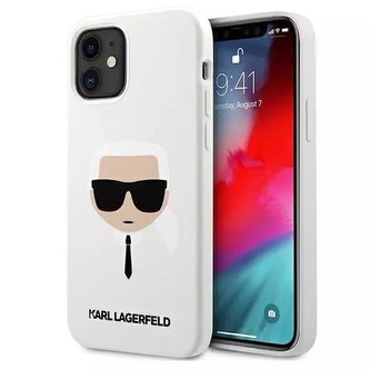 Karl Lagerfeld KLHCP12SSLKHWH iPhone 12 mini 5,4" bílé/bílé pevné pouzdro silikonové Karl`s Head