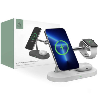 Magnetická indukční nabíječka MagSafe A14 3v1 pro Apple iPhone / Watch / Airpods White