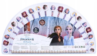 Frozen 2 - Sada 12 tužek + 8 tužek + 20 gumiček