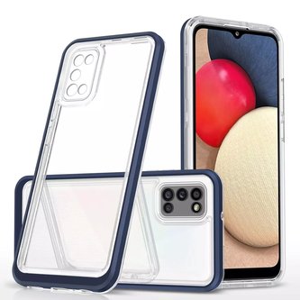 Čiré pouzdro 3v1 pro Samsung Galaxy A03s (166) rámeček gelový kryt modrý
