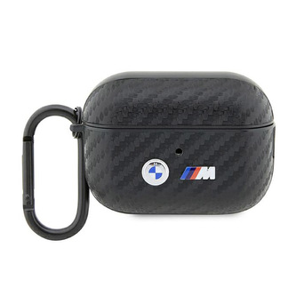 BMW Carbon Double Metal Logo - pouzdro pro AirPods Pro 2 (černé)
