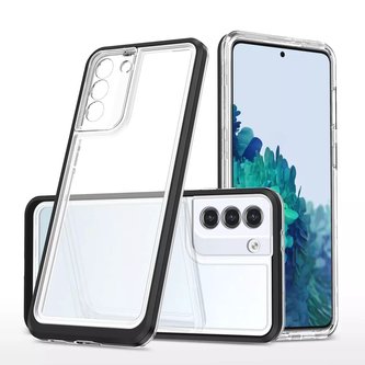 Čiré pouzdro 3v1 pro Samsung Galaxy S21 5G Frame Gel Cover Black