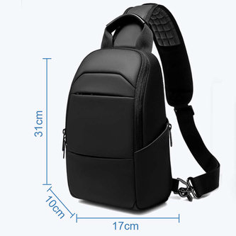 Batoh One Arm prostorná kožená taška Cross Body na jedno rameno Černá