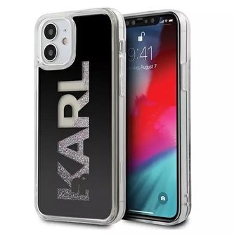 Karl Lagerfeld KLHCP12SKLMLBK iPhone 12 mini 5,4" černý/černý pevný obal Karl Logo Glitter Karl Lagerfeld KLHCP12SKLMLBK iPhone 12 mini 5,4" černý/černý pevný obal Karl Logo Glitter