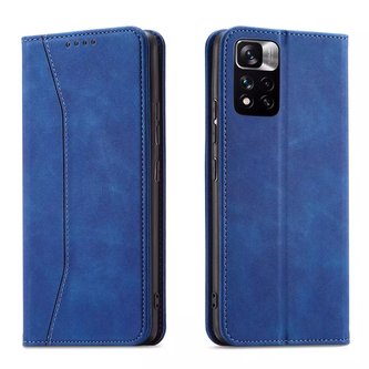 Magnet Fancy Case Case pro Xiaomi Redmi Note 11 Pouch Card Wallet Card Holder Blue