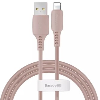 Baseus barevný kabel USB / Lightning kabel 2,4A 1,2m růžový (CALDC-04)