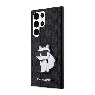 Karl Lagerfeld NFT Saffiano Monogram Choupette - pouzdro pro Samsung Galaxy S23 Ultra (černé)