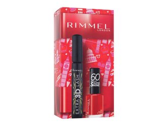 Rimmel London Extra 3D Lash řasenka Extra 3D Lash 8 ml 003 Extreme Black + lak na nehty 60 Seconds Super Shine 8 ml 315 Queen of Tarts