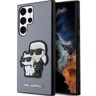 Karl Lagerfeld KLHCS23LSANKCPG pro Samsung Galaxy S23 Ultra S918 pevné pouzdro szary/grey Saffiano Karl