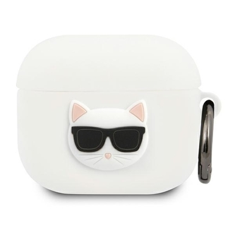Karl Lagerfeld Choupette 3D - Pouzdro pro Apple Airpods 3 (bílé)