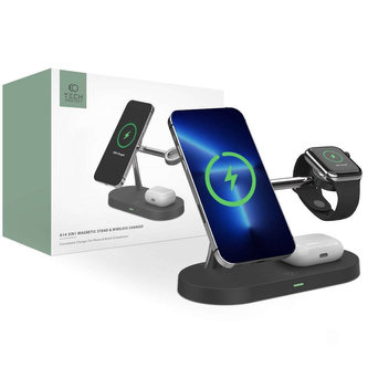 Magnetická indukční nabíječka MagSafe A14 3v1 pro Apple iPhone / Watch / Airpods Black