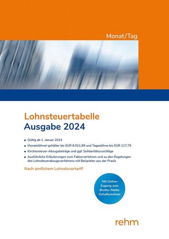 Lohnsteuertabelle Monat/Tag 2024