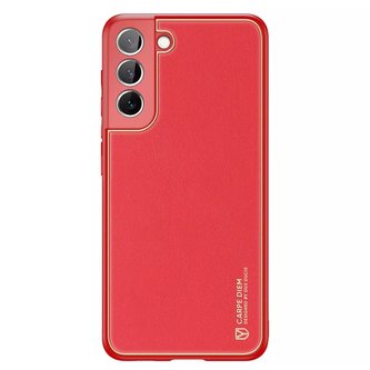 Dux Ducis Yolo elegantní kryt z ekologické kůže pro Samsung Galaxy S22 červený