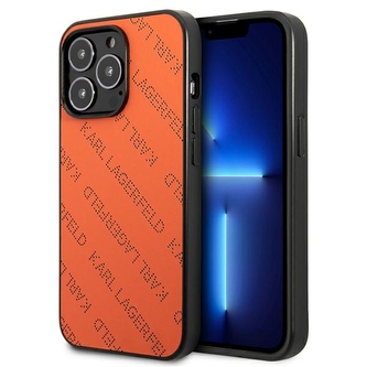 Karl Lagerfeld Perforated Allover - kryt pro iPhone 13 Pro (oranžový)