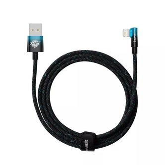 Baseus MVP 2 Koleno kabel s boční USB / Lightning zástrčkou 2m 2,4A modrý (CAVP000121)