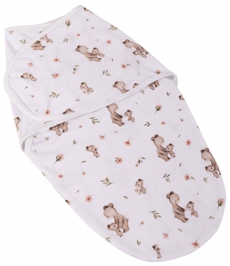 Bavlněný zavinovací vak, zavinovačka Mommy Bear, bílá/hnědá