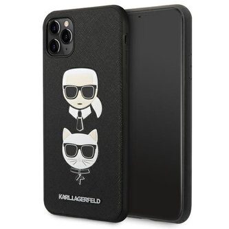 Karl Lagerfeld Saffiano Karl & Choupette Heads - pouzdro pro iPhone 11 Pro Max (černé) Karl Lagerfeld Saffiano Karl & Choupette Heads - pouzdro pro iPhone 11 Pro Max (černé)
