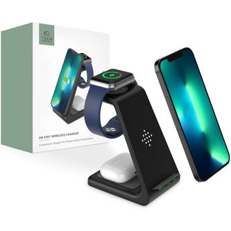 Nabíječka A8 3v1 Wireless Charger Black dokovací stanice