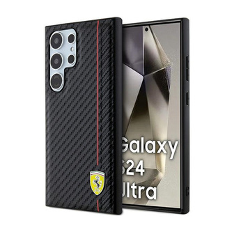 Ferrari Carbon Printed Line - Pouzdro Samsung Galaxy S24 Ultra (černé)