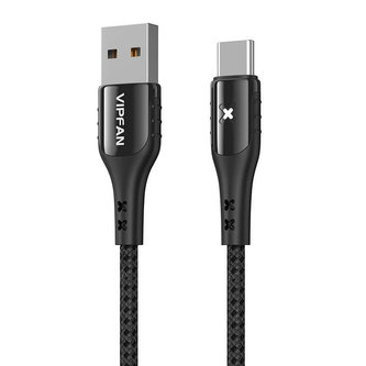 Kabel USB-C Vipfan Colorful X13, 3A, 1,2 m (černý)