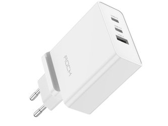 USB nástěnná nabíječka 2x USB-C Rock Gan EU / US USB-C kabel typu C