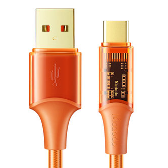 Kabel USB na USB-C, Mcdodo CA-2091, 6A, 1,2 m (oranžový) Kabel USB na USB-C, Mcdodo CA-2091, 6A, 1,2 m (oranžový)