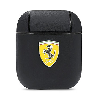 Ferrari On Track Leather - pouzdro pro AirPods 1/2 gen (černé)