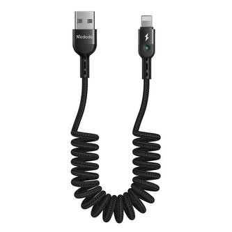 Kabel USB-Lightning, Mcdodo CA-6410, pružinový, 1,8 m (černý) Kabel USB-Lightning, Mcdodo CA-6410, pružinový, 1,8 m (černý)