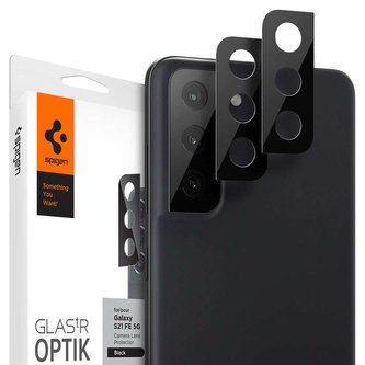 2x objektiv fotoaparátu Spigen Optik.TR pro Samsung Galaxy S21 FE Black