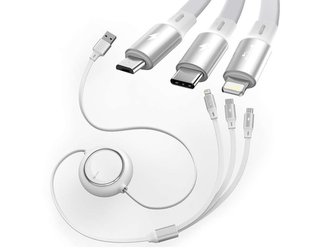 Kabel USB Baseus Bright Mirror 3w1 micro USB / Lightning / USB-C Biały Kabel USB Baseus Bright Mirror 3w1 micro USB / Lightning / USB-C Biały
