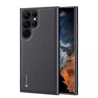 Ochranné pouzdro Dux Ducis Fino pro Samsung Galaxy S23 Ultra Cover se silikonovým rámem černý