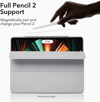 Magnetické pouzdro Pencil ESR Rebound pro iPad Pro 12.9 2020/2021 Silver Grey