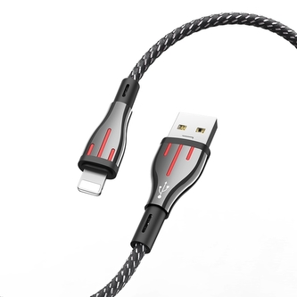 Borofone Highway - Propojovací kabel USB-Lightning 1,2 m (černý/šedý)