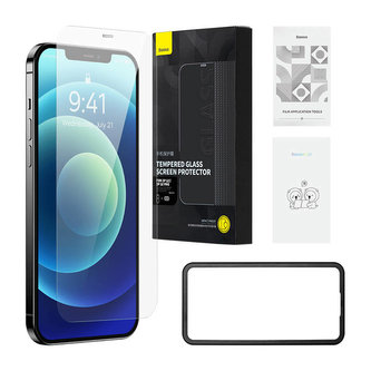 Tvrzené sklo Baseus Schott HD s prachovým filtrem 0,3 mm pro iPhone 12/12 Pro