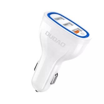 Dudao nabíječka do auta Quick Charge Quick Charge 3.0 QC3.0 2.4A 18W 3x USB bílá (R7S bílá)