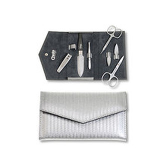 Credo Solingen Luxusní 5 dílná manikúra ve stříbrném pouzdře Carbon 5 unisex