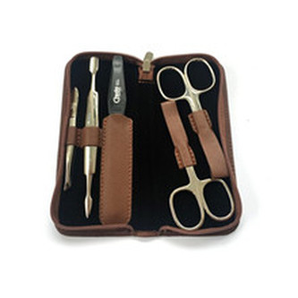 Credo Solingen Luxusní 5 dílná manikúra v hnědém pouzdře Classico 5 unisex