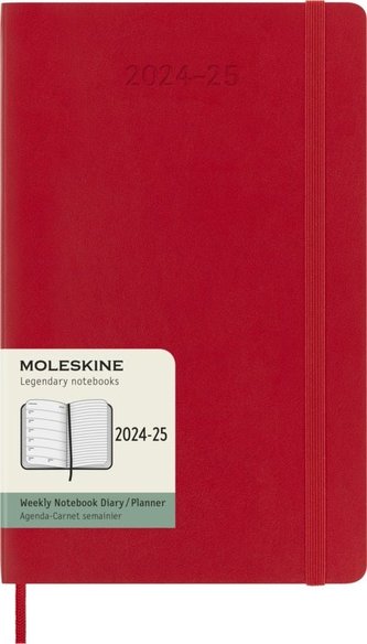 Moleskine 18měsíční plánovací zápisník 2024-2025 měkký červený L
